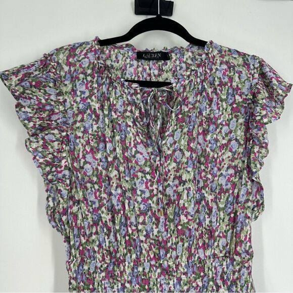 LAUREN RALPH LAUREN Black Label Women’s Ditzy Floral MIDI Dress Sz 10 - Picture 4 of 8